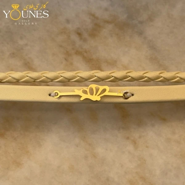 دستبند طلا زنانه چرم شاپرک